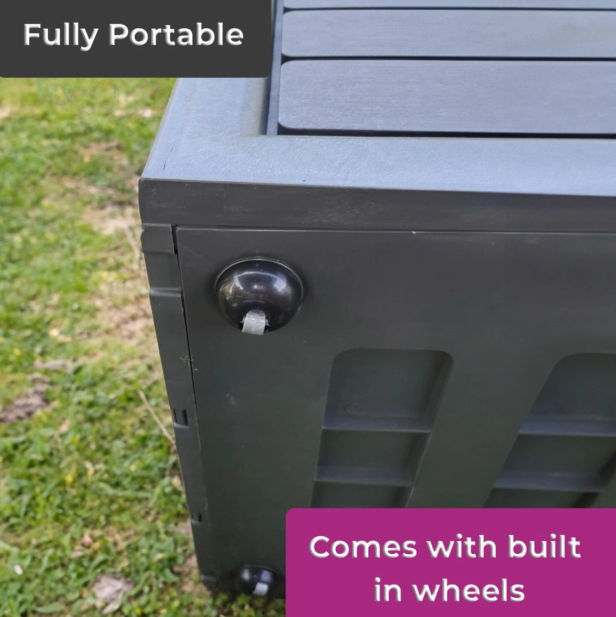 Garden 320 Litre Dark Grey Outdoor Plastic Storage Box