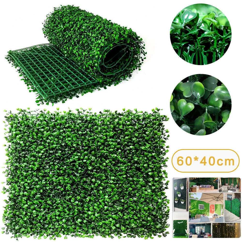 25X Artificial Plant Fence Greenery Wall Hedge Grass Mat Foliage Screen Panels UK