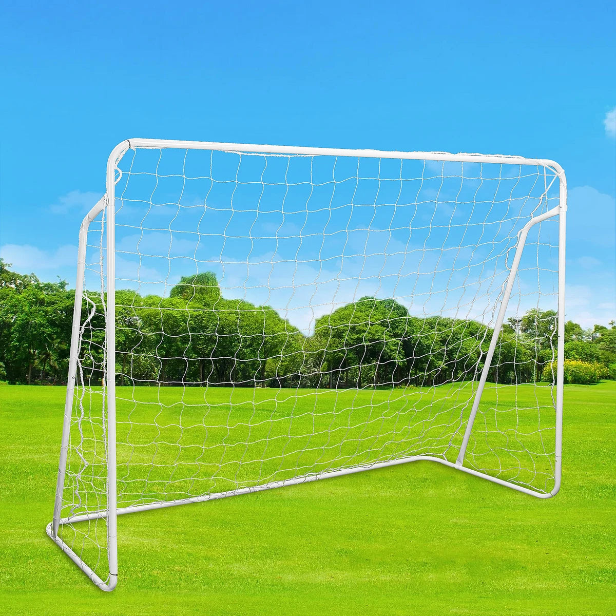 Single Football Goal Post Practice Soccer Training with Outdoo Net and Pegs 7FT x 5FT