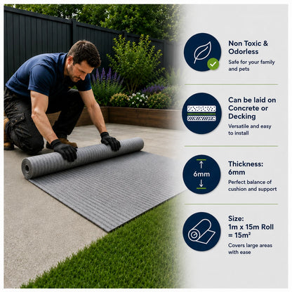 Artificial Grass Underlay - Impact Shockpad - Underlayment - 15m² Roll