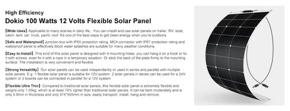 100w 200w 400w 12v flexible Mono Solar Panel Kit for Caravan/RV/Boat/Home