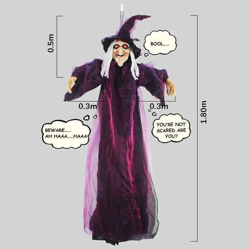 Halloween Life Size Talking Witch Scary Decor Animated Spooky Animatronic Witch