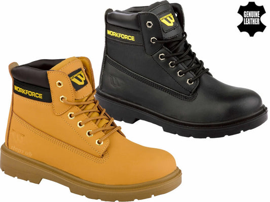 Mens Leather Ankle Safety Boots Lace Up Steel Toe Cap Work Boots Hiker Shoes