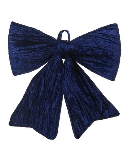 30cm Navy Velvet Christmas Bow – XMAX decoration