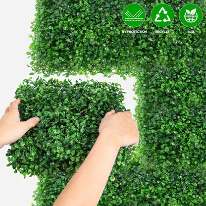 25X Artificial Plant Fence Greenery Wall Hedge Grass Mat Foliage Screen Panels UK