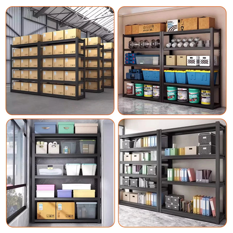 5 Tier Boltless Garage Storage Shelving Steel Racking 198x120x50cm UK