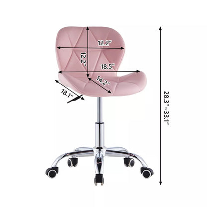 Computer Desk Office Chair Chrome Legs Lift Swivel Adjustable Height