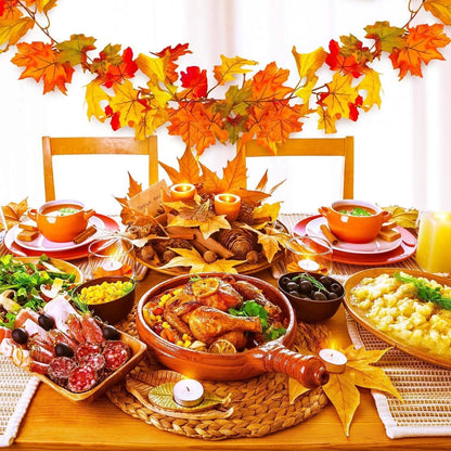 175cm Artificial Autumn Fall Maple Leaves Garland Hanging Plant Home Party Decor