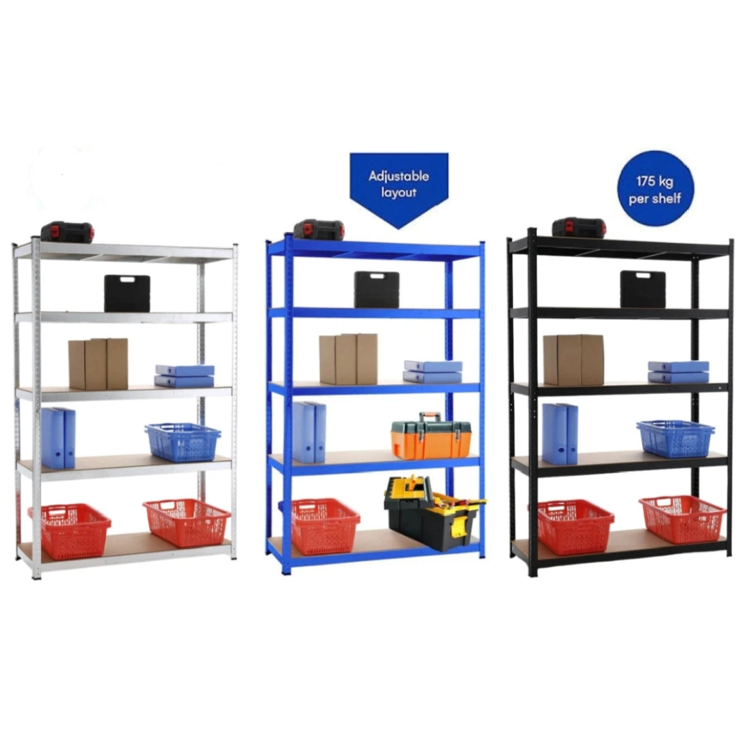 180x120x40cm Garage Shelving Units Single Bay 5 Tier Shelf Unit