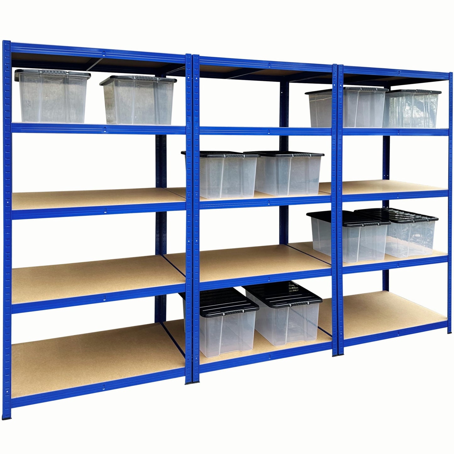 5 Tier Heavy Duty Garage Shelving Unit 3 Bay - 179x90x60 cm - 200kg UDL Per Shelf (1000kg Per Bay)