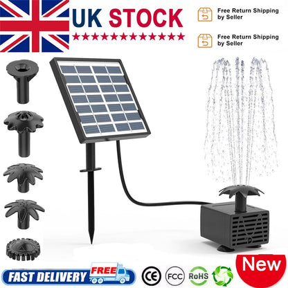 Solar Panel Powered Water Feature Pump Garden Pool Pond Aquarium Fountain Decor