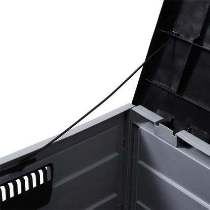 LARGE PLASTIC GARDEN STORAGE BOX OUTDOOR WATERPROOF DECK CONTAINER CHEST SHED