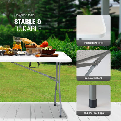 6ft Folding Table–Portable, Waterproof and Sturdy for Indoor Outdoor use