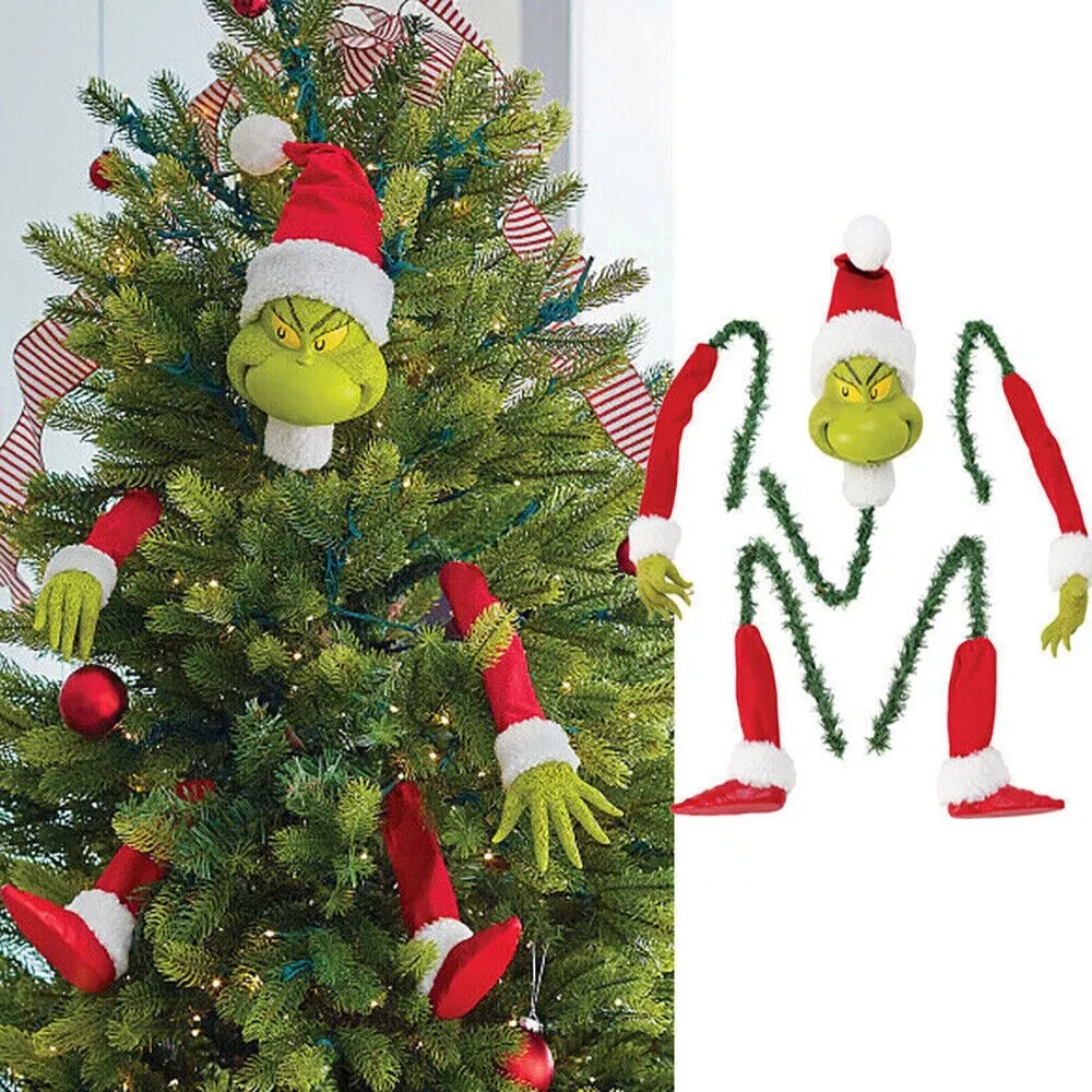 Grinch Arm Leg Head Ornaments Holder Christmas Tree Decorations Xmas Party Gift