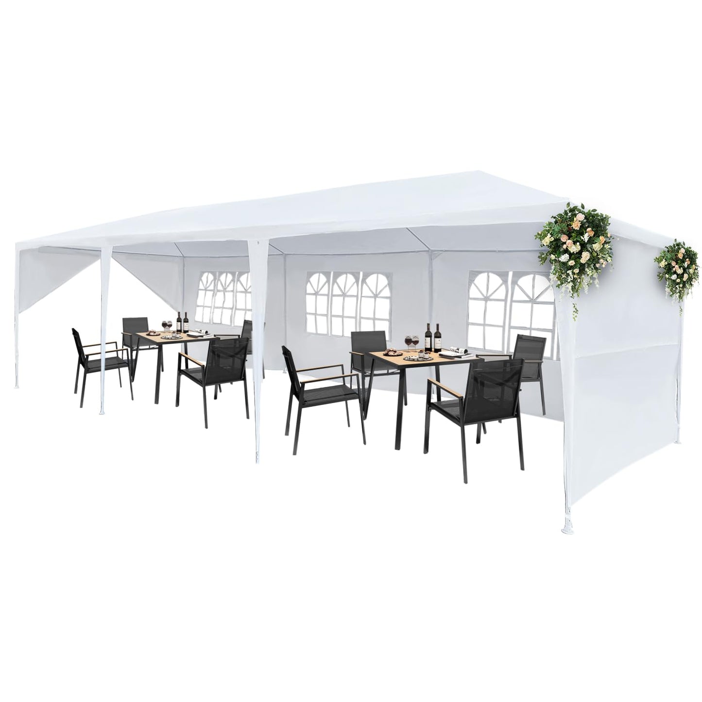 3x9m Garden Gazebo With 5 Side Panels