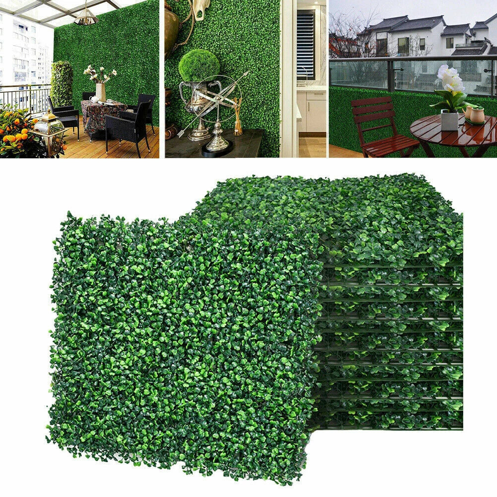 25X Artificial Plant Fence Greenery Wall Hedge Grass Mat Foliage Screen Panels UK