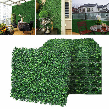 25X Artificial Plant Fence Greenery Wall Hedge Grass Mat Foliage Screen Panels UK