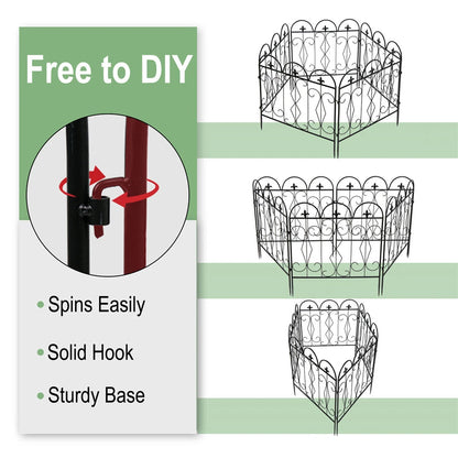 5 Garden Fence Panels Pet Animal Barrier Fence Dog Rabbits Defense Ground Border