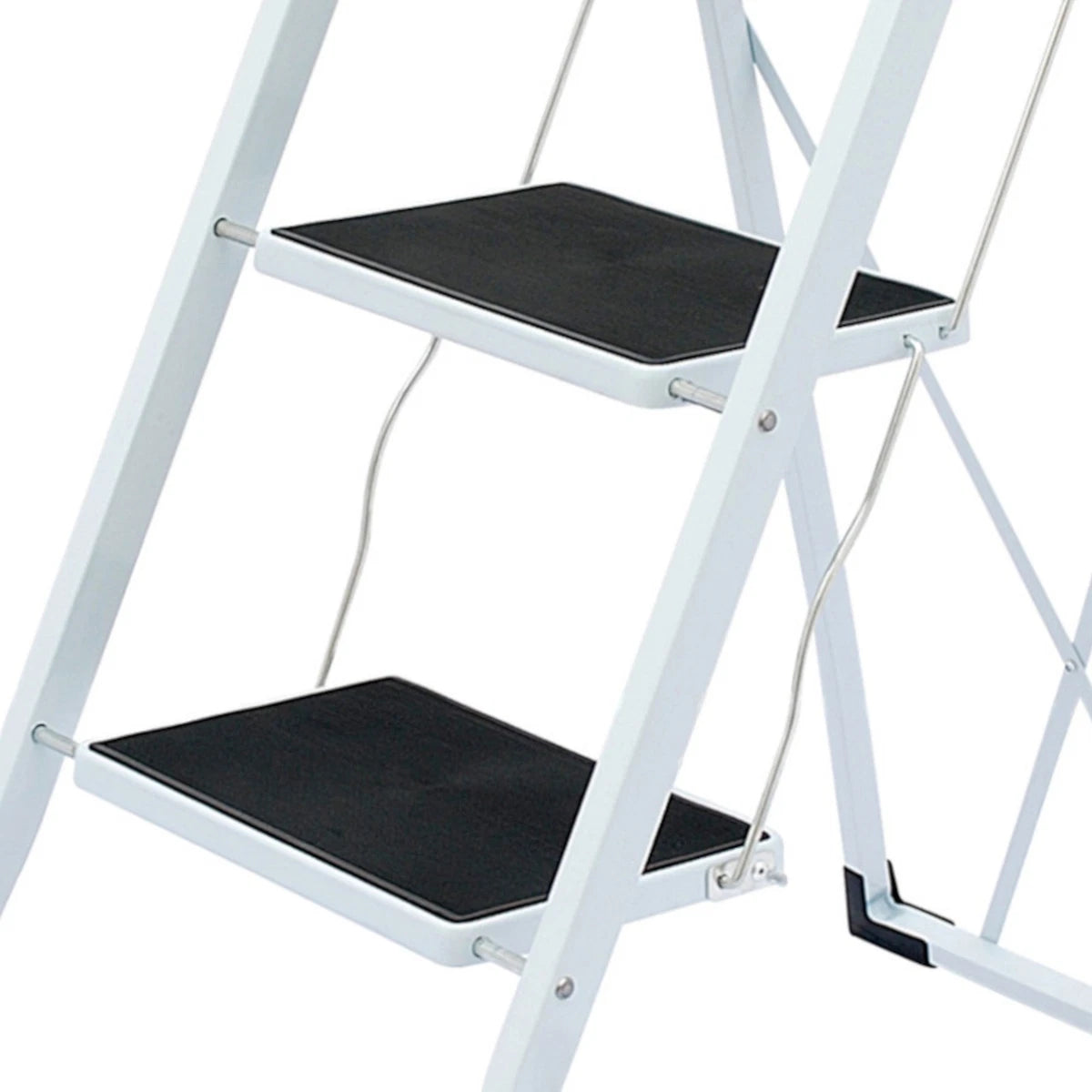 NEW! Foldable 3 Step Ladder Stepladder Non Slip Tread Safety Steel