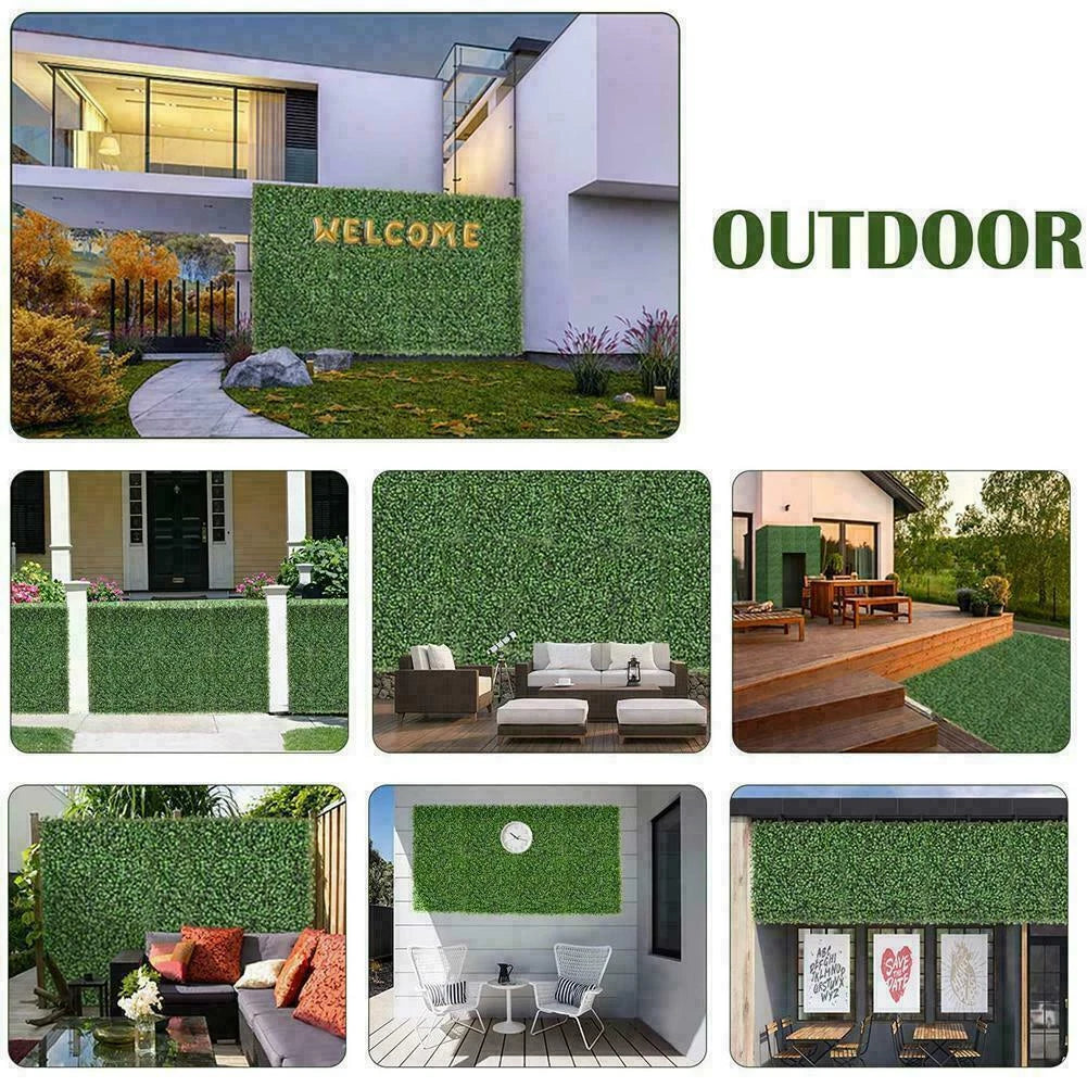 25X Artificial Plant Fence Greenery Wall Hedge Grass Mat Foliage Screen Panels UK