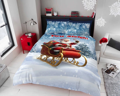 CHRISTMAS DUVET COVER SET Reversible Quilt XMAS Bedding Set