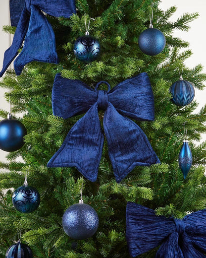 30cm Navy Velvet Christmas Bow – XMAX decoration