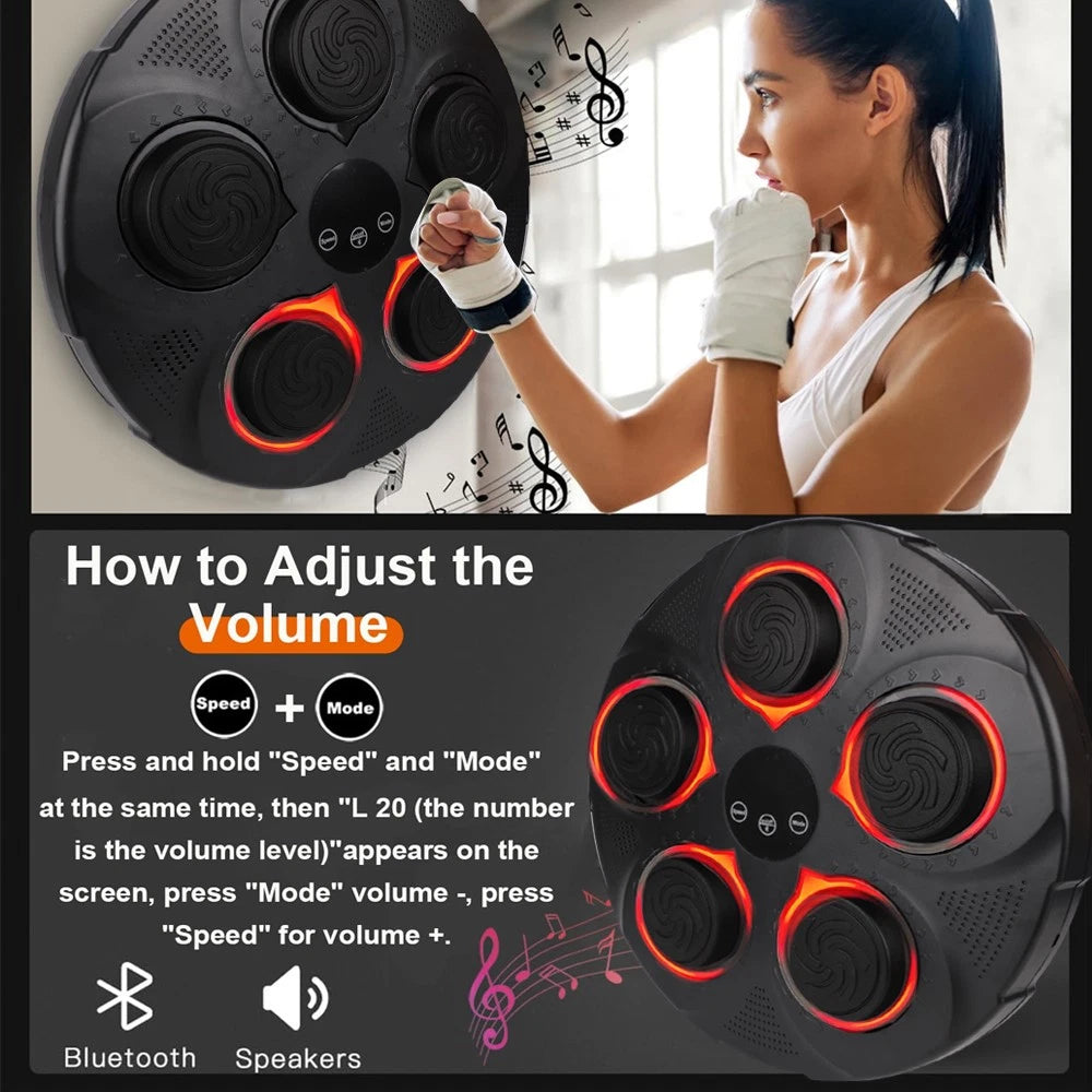 Smart Punching Boxing Machine Bluetooth Music 12 Speeds with Box Gloves Training
