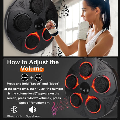 Smart Punching Boxing Machine Bluetooth Music 12 Speeds with Box Gloves Training