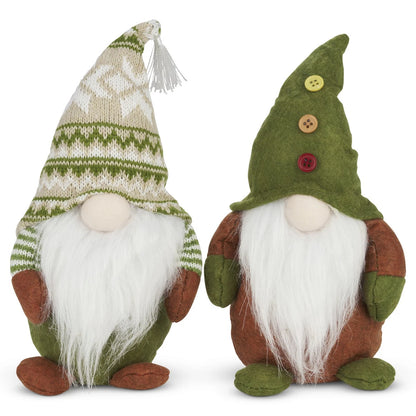 Set of 2 Christmas Gonks Fluffy Bearded Festive Gnome Xmas Decor for Table