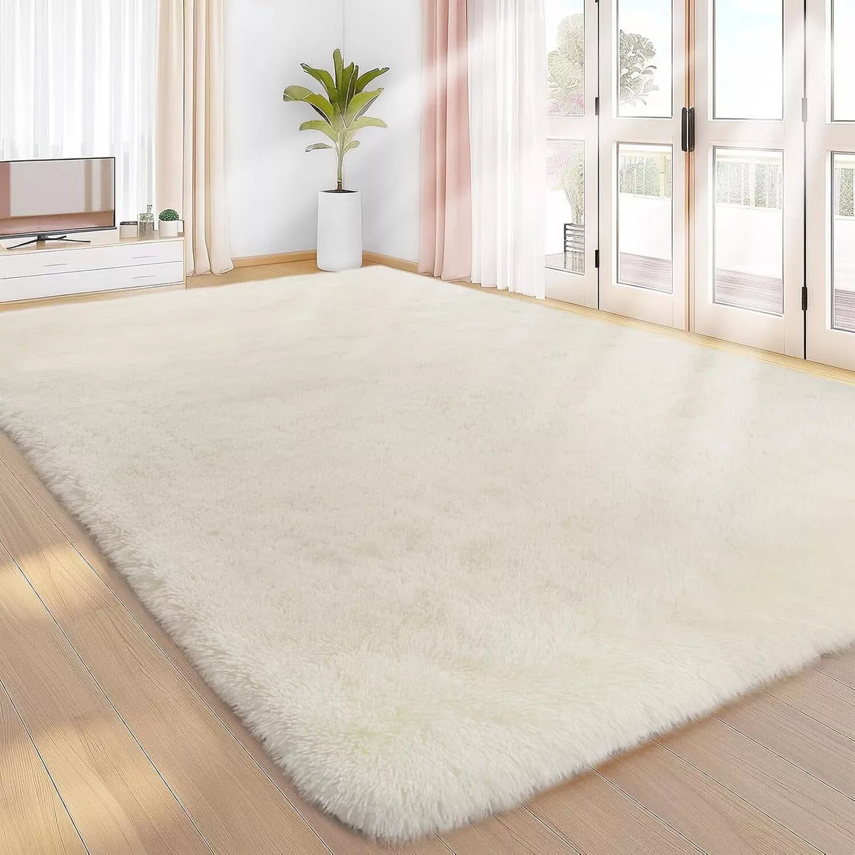 Fluffy Rugs Anti-Slip Large SHAGGY RUG Super Soft Mat Living Room Bedroom Carpet