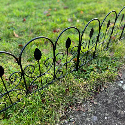 Set of 5 Leaf Design Garden Lawn Edging, Path & Border Fence Panels -45cm x 41cm