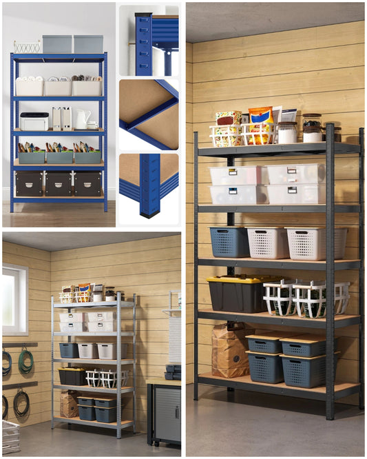 5 Tier Shelving Unit 200x120x60cm Heavy Duty Adjustable Storage Shelves