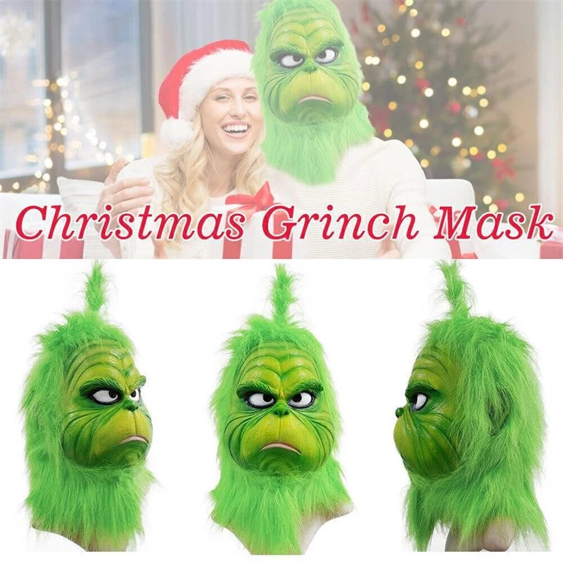 UK The Grinch Latex Mask Adults Costume Cosplay Christmas Fancy Dress Outfits