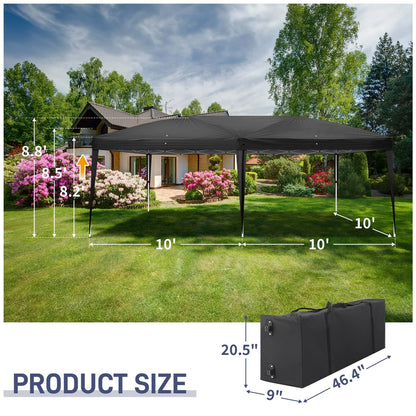 3x6M Pop up blue Gazebo Heavy Duty Large Canopy Tent w/ 6 Sidewalls & Carrying Bag