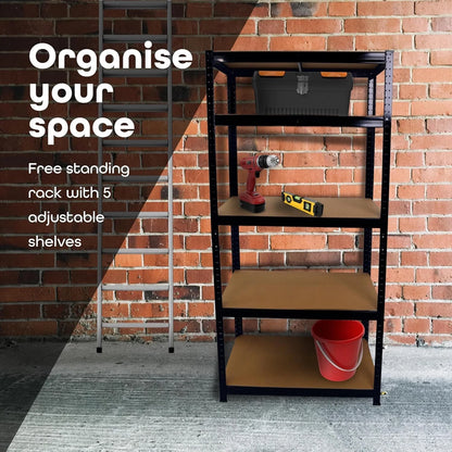 Garage Shelving Unit 5 Tier Storage Shelves Free Standing Boltless Rack For Home