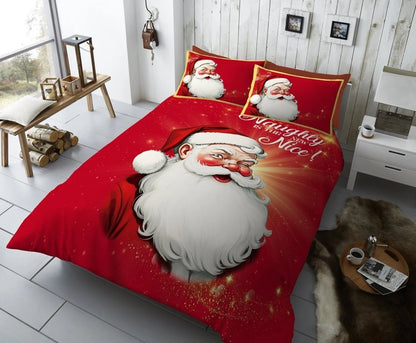 CHRISTMAS DUVET COVER SET Reversible Quilt XMAS Bedding Set