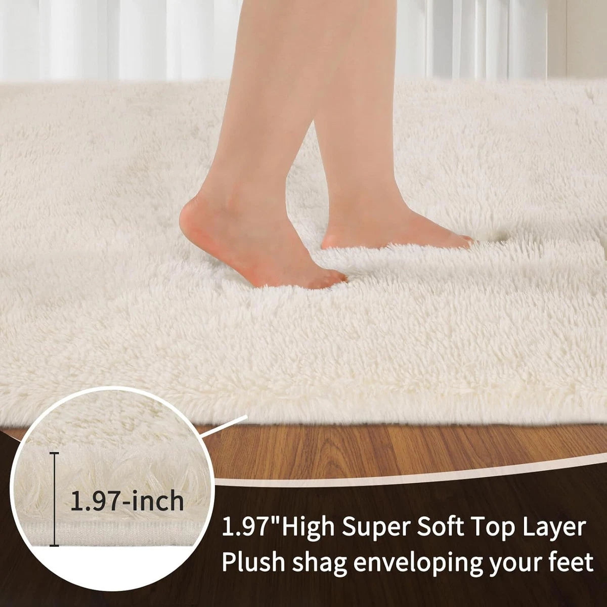 Fluffy Rugs Anti-Slip Large SHAGGY RUG Super Soft Mat Living Room Bedroom Carpet