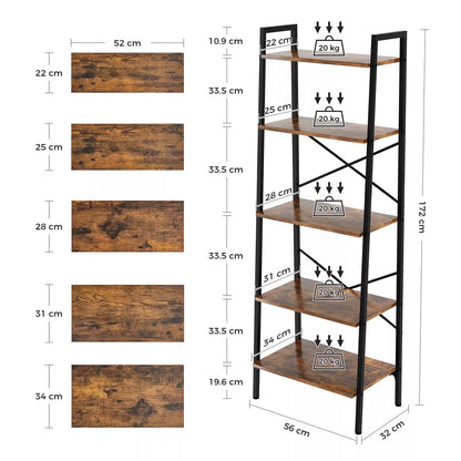 Ladder Shelf Bookcase Tier Display Storage Shelving Unit Stand Wall Rack