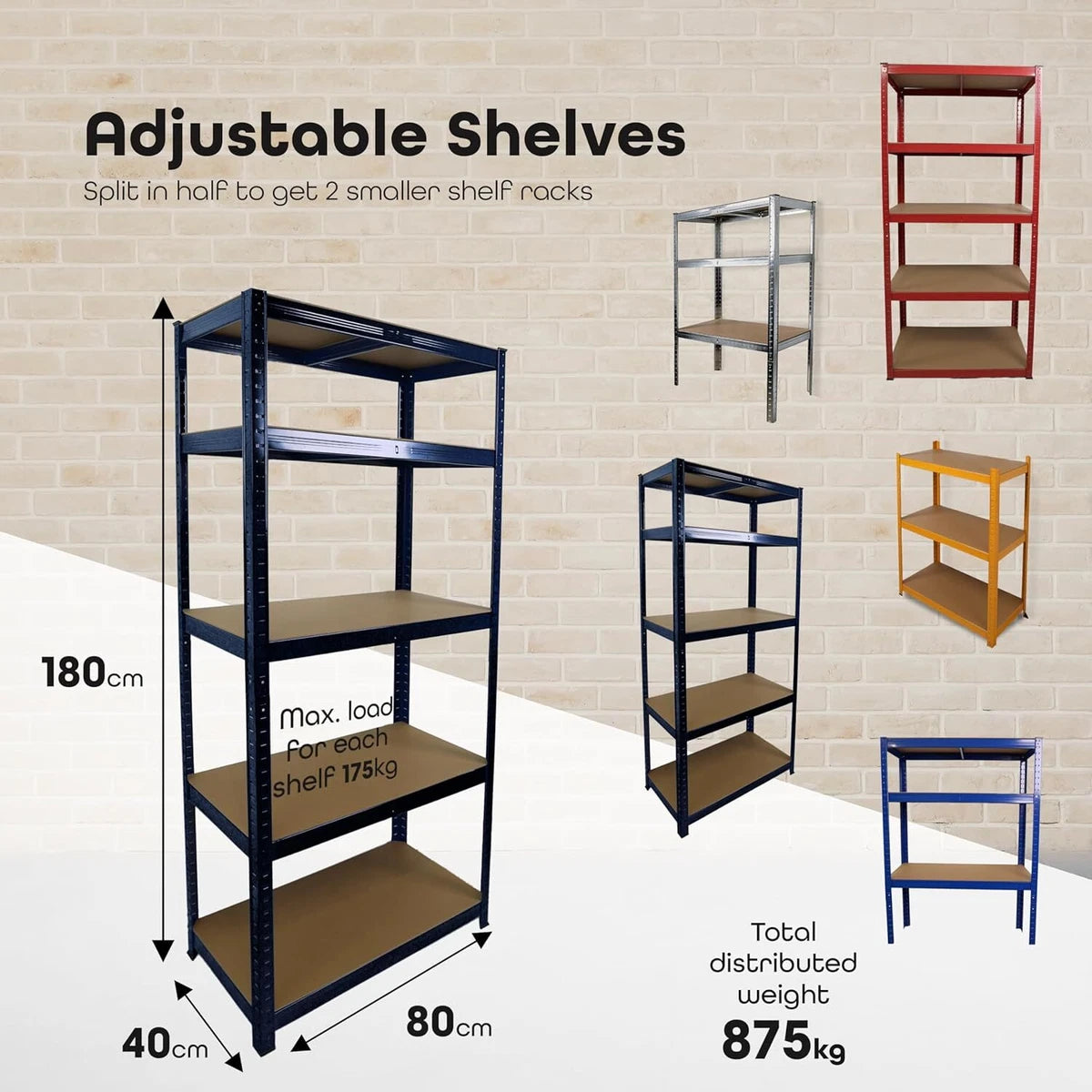 Garage Shelving Unit 5 Tier Storage Shelves Free Standing Boltless Rack For Home