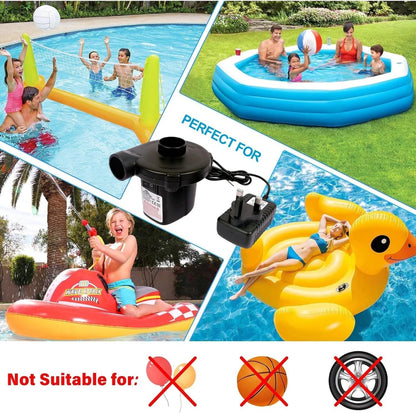 AC Electric Air Pump Camping Inflatables Airbed Mattress Paddling Pool 3 Nozzles
