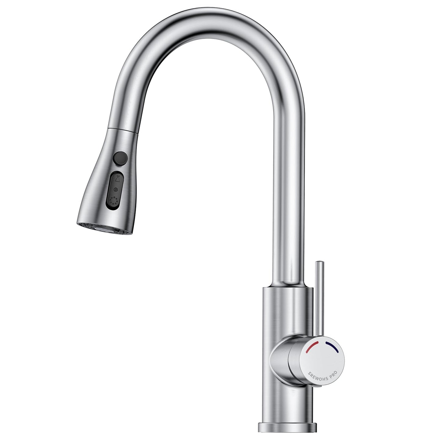 Kitchen Sink Mixer Taps, Pull Out Hose Brushed Stainless Steel 4 Spary Modes,360° Swivel
