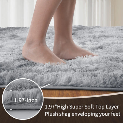 Fluffy Rugs Large Shaggy Rug Bedroom Living Room Anti Slip Soft Carpet Floor Mat A+