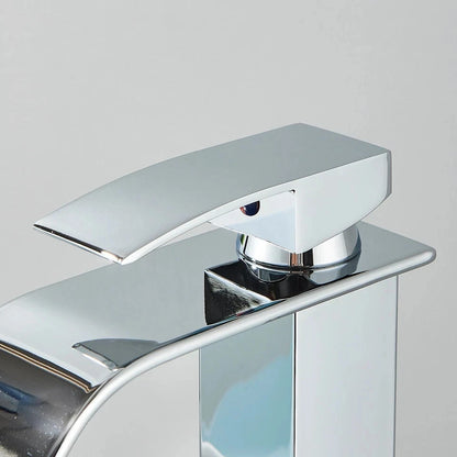 Tall Cloakroom Waterfall Basin Mixer Tap Mono Tall Bathroom Sink Tap Chrome + Fixings