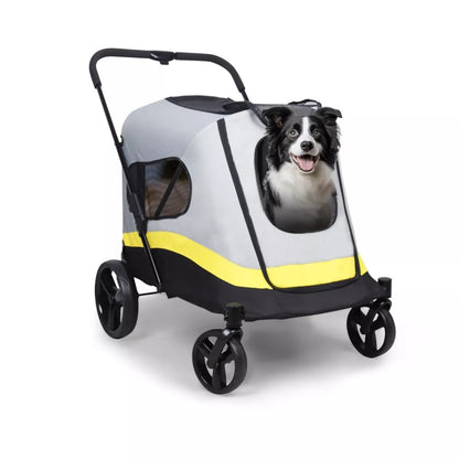 Premium Dog Trolley Large Pet Jogging Carriage Stroller with Safe Leash & Wheels
