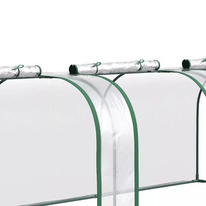 Tunnel Greenhouse Steel Frame for Garden w/ Zipper Doors