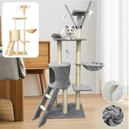 Large Cat Tree Multilevel Climbing Tower Kitten Scratching Post Activity Centre