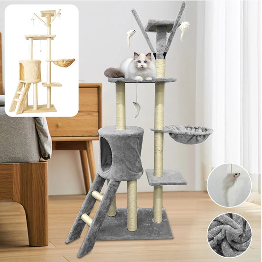 Large Cat Tree Multilevel Climbing Tower Kitten Scratching Post Activity Centre