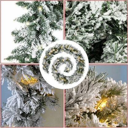 Christmas Garland 9ft Deluxe Super Thick Pre-lit with led light