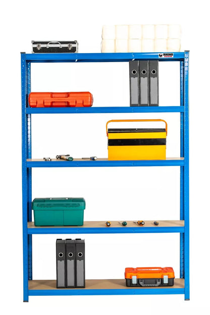 5 Tier Blue Metal Garage Shelving Unit 1000kg 180 x 120 x 40cm