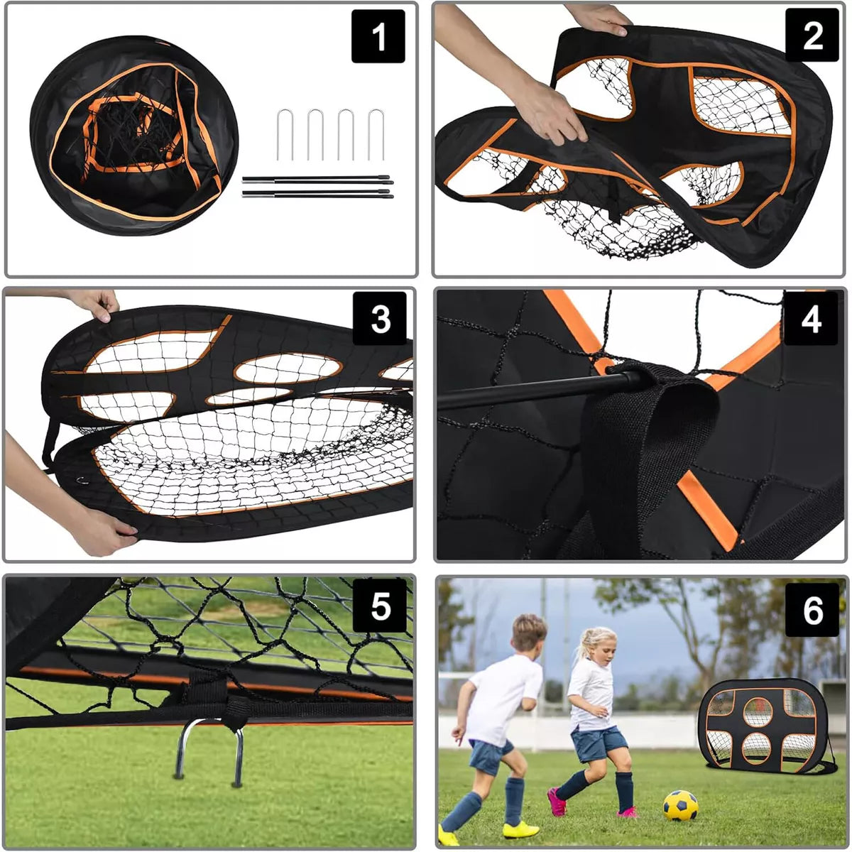 Kids Football Goal Pop Up Football Goal Net Football Training Net Outdoor Sports Royalcart